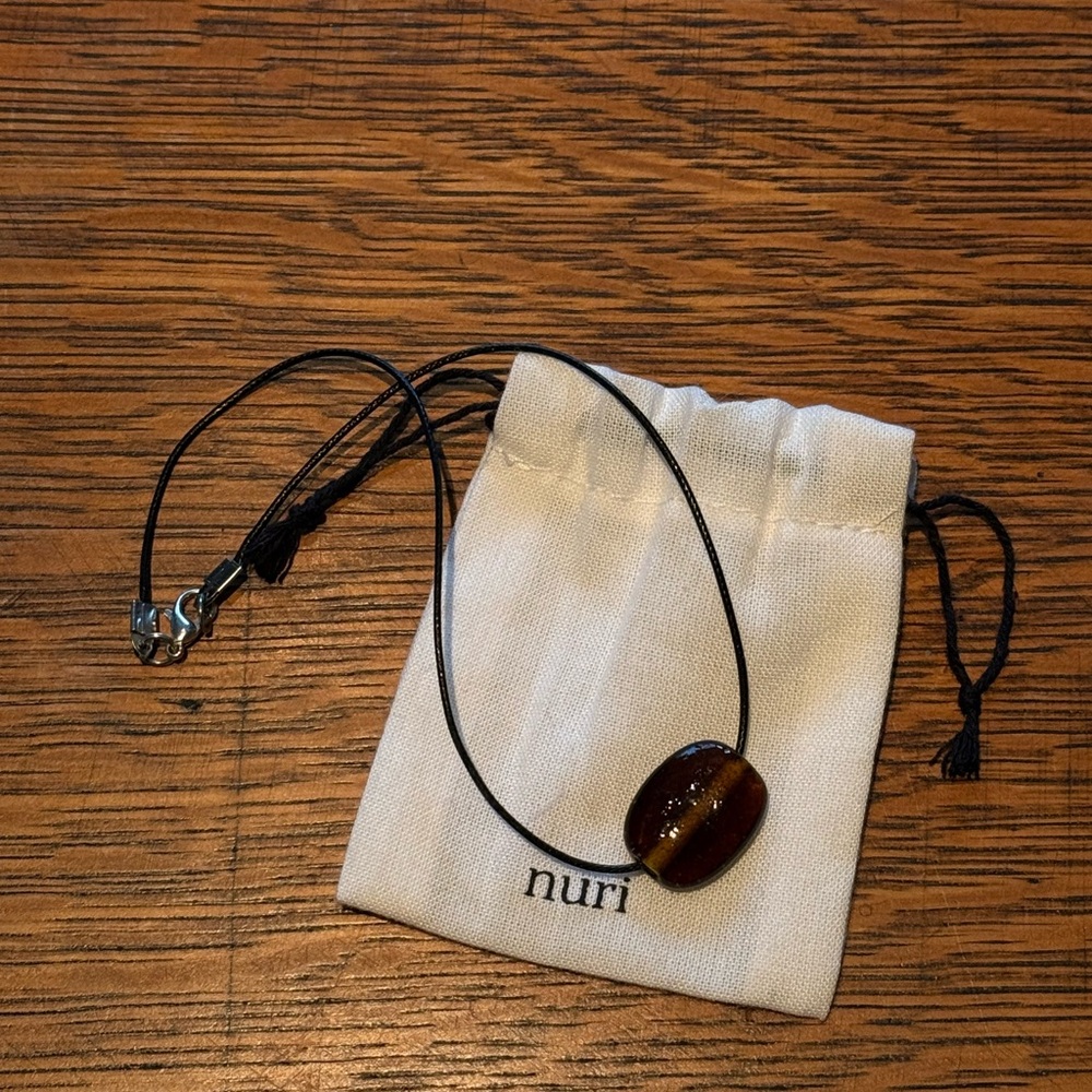 Nuri Cord Necklace with Brown Pendant